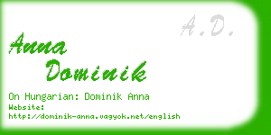 anna dominik business card